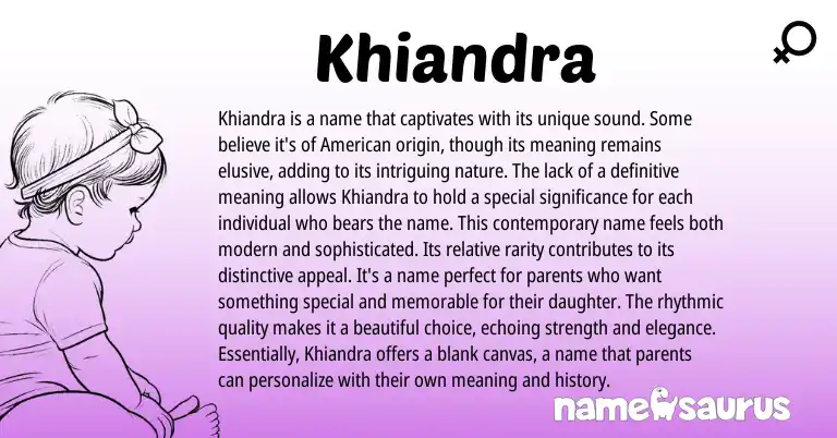 Infographic about Khiandra name meaning, Khiandra is a name from Other origin(s).