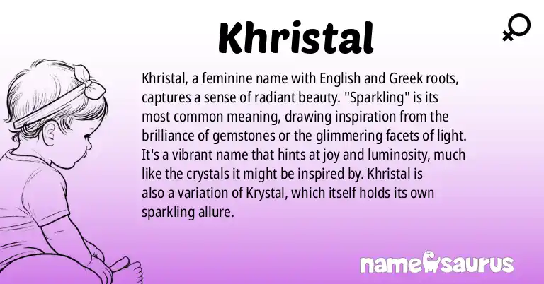 Infographic about Khristal name meaning, Khristal is a name from N/A origin(s).