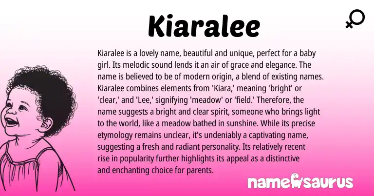 Infographic about Kiaralee name meaning, Kiaralee is a name from Other origin(s).