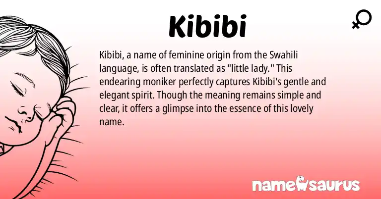 Infographic about Kibibi name meaning, Kibibi is a name from Swahili origin(s).