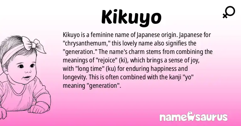Infographic about Kikuyo name meaning, Kikuyo is a name from Japanese origin(s).