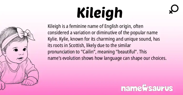 Infographic about Kileigh name meaning, Kileigh is a name from English origin(s).