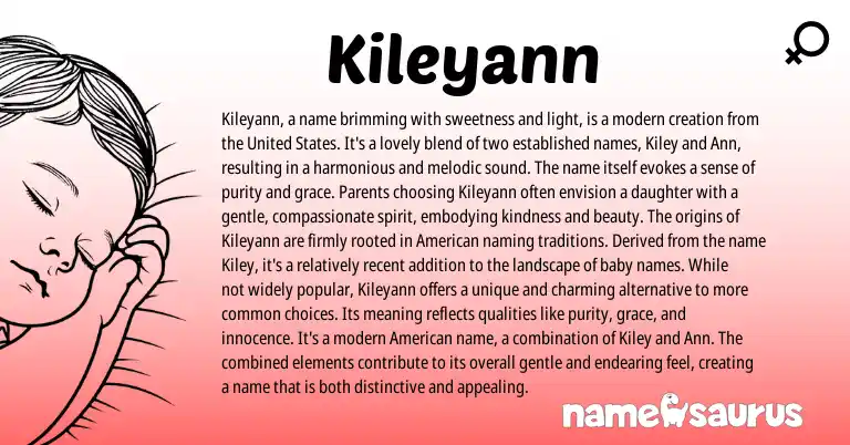 Infographic about Kileyann name meaning, Kileyann is a name from Other origin(s).