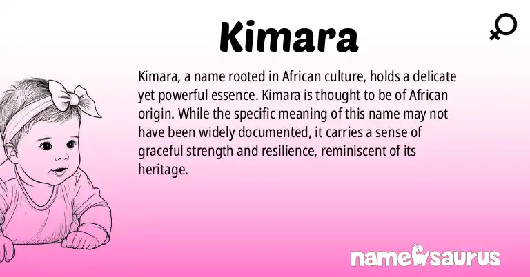 Infographic about Kimara name meaning, Kimara is a name from African origin(s).
