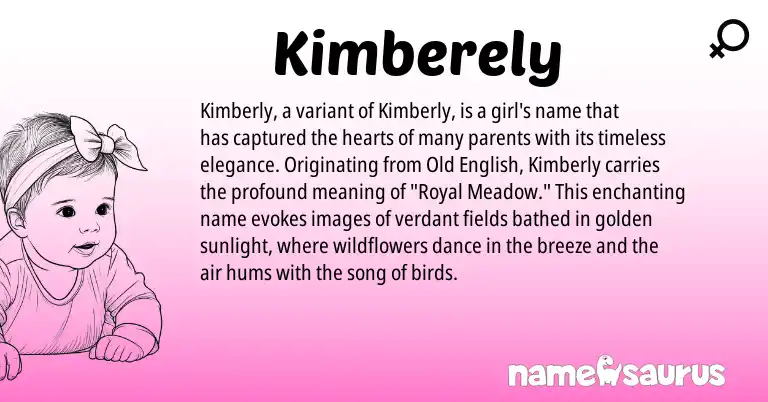 Infographic about Kimberely name meaning, Kimberely is a name from Old English origin(s).