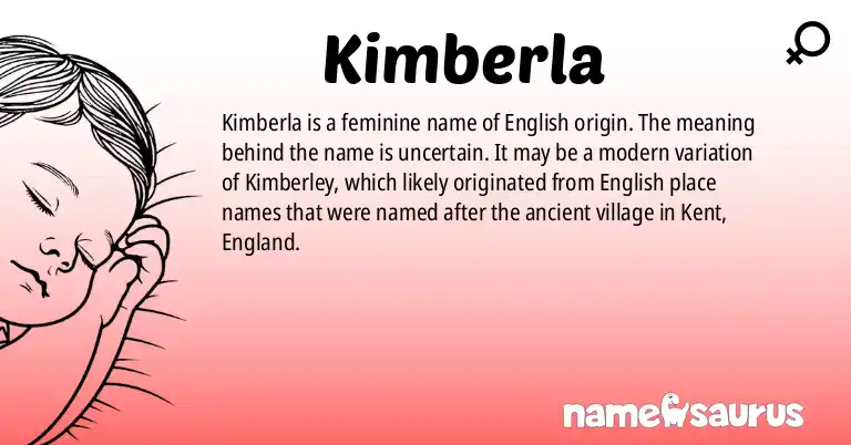 Infographic about Kimberla name meaning, Kimberla is a name from English origin(s).