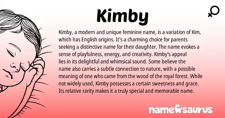 Infographic about Kimby name meaning, Kimby is a name from English origin(s).