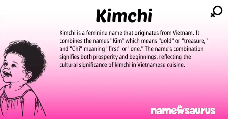 Infographic about Kimchi name meaning, Kimchi is a name from Vietnamese origin(s).