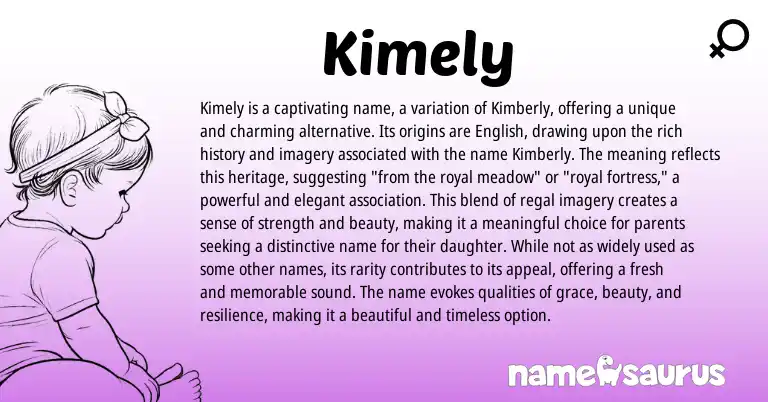 Infographic about Kimely name meaning, Kimely is a name from Other origin(s).