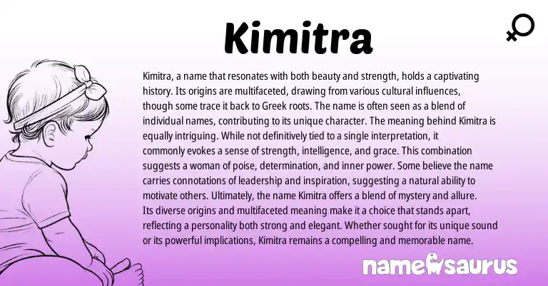 Infographic about Kimitra name meaning, Kimitra is a name from Greek origin(s).