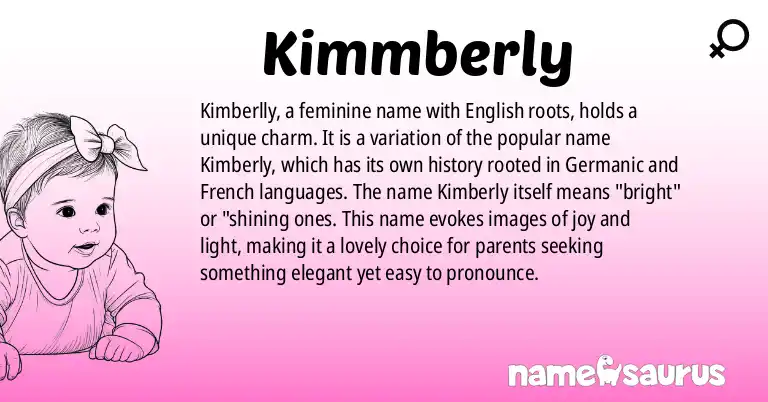 Infographic about Kimmberly name meaning, Kimmberly is a name from English origin(s).
