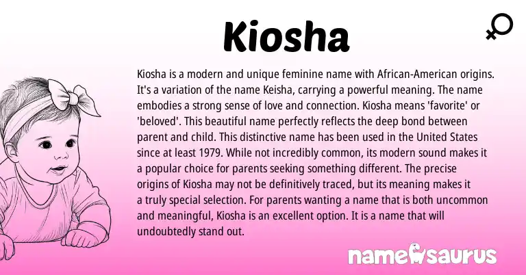 Infographic about Kiosha name meaning, Kiosha is a name from Other origin(s).