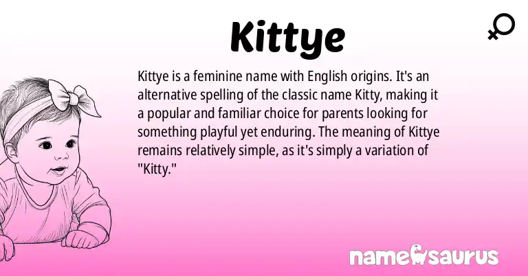 Infographic about Kittye name meaning, Kittye is a name from English origin(s).