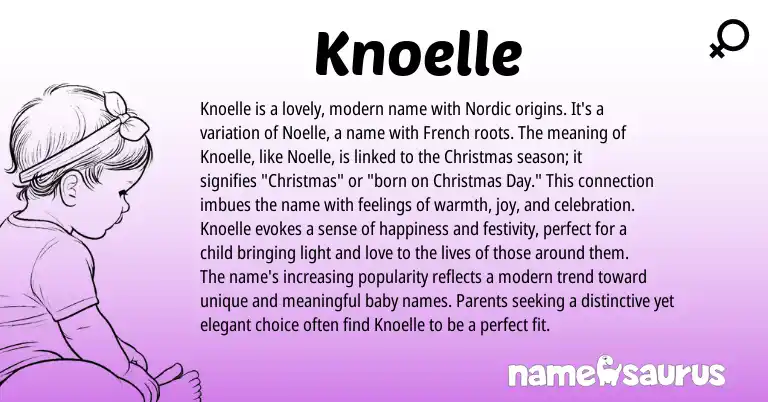Infographic about Knoelle name meaning, Knoelle is a name from Nordic, English origin(s).