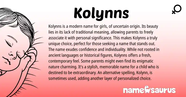 Infographic about Kolynns name meaning, Kolynns is a name from English origin(s).