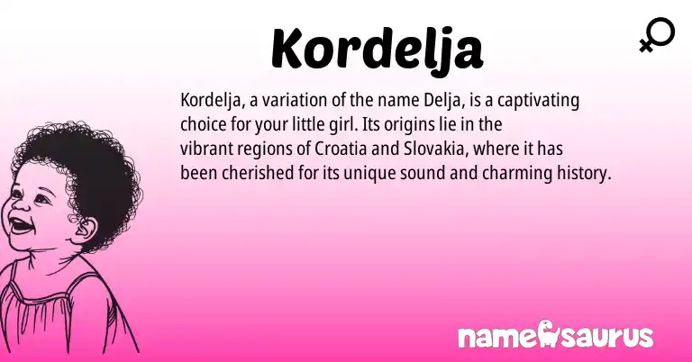 Infographic about Kordelja name meaning, Kordelja is a name from N/A origin(s).