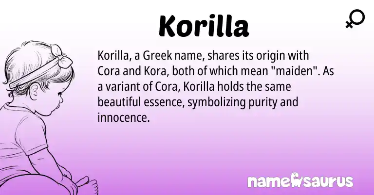 Infographic about Korilla name meaning, Korilla is a name from Greek origin(s).
