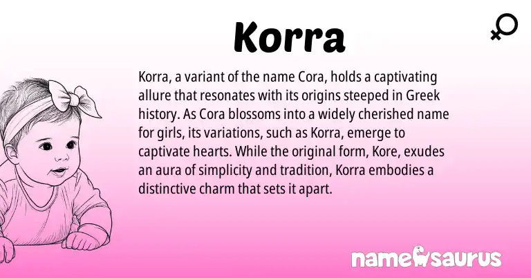 Infographic about Korra name meaning, Korra is a name from Greek origin(s).
