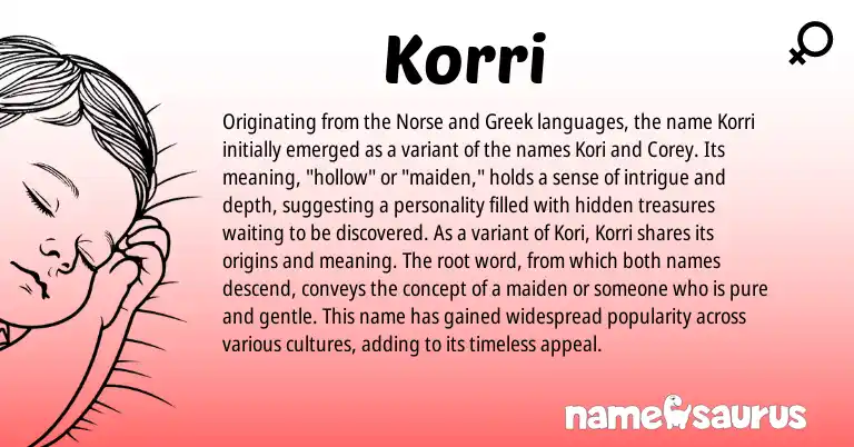 Infographic about Korri name meaning, Korri is a name from Greek, Norse origin(s).