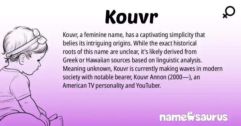 Infographic about Kouvr name meaning, Kouvr is a name from N/A origin(s).