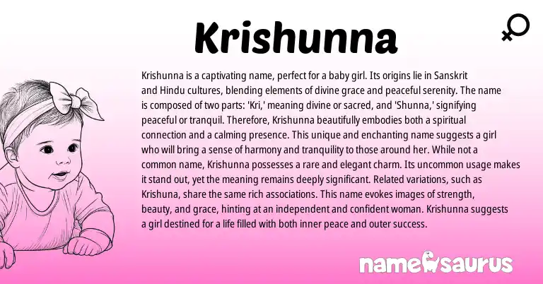Infographic about Krishunna name meaning, Krishunna is a name from Other origin(s).
