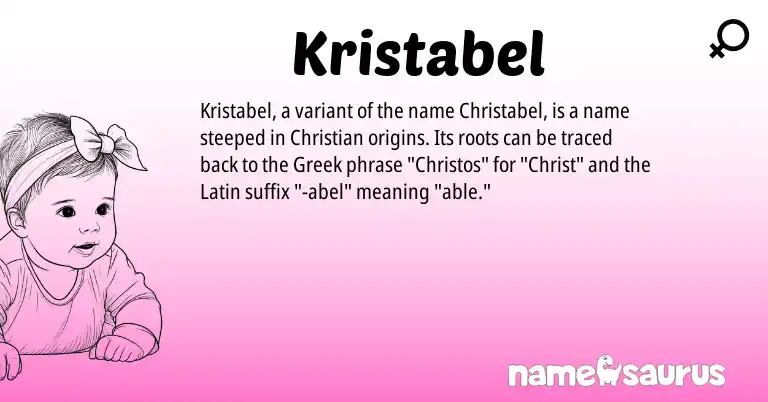 Infographic about Kristabel name meaning, Kristabel is a name from Latin, Greek origin(s).