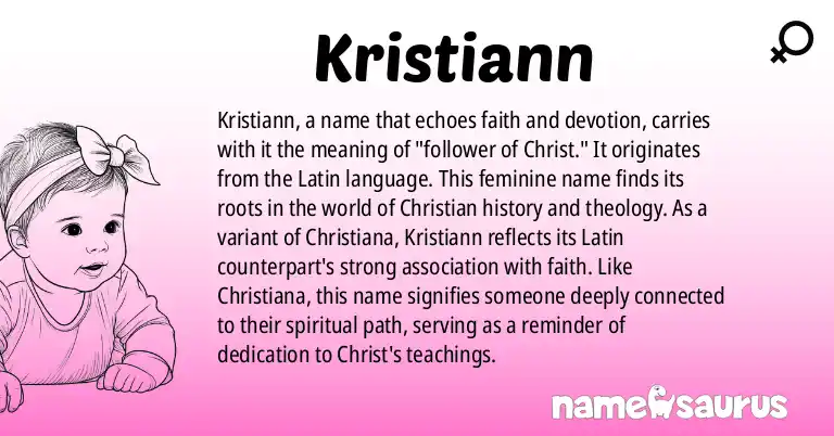 Infographic about Kristiann name meaning, Kristiann is a name from Latin origin(s).