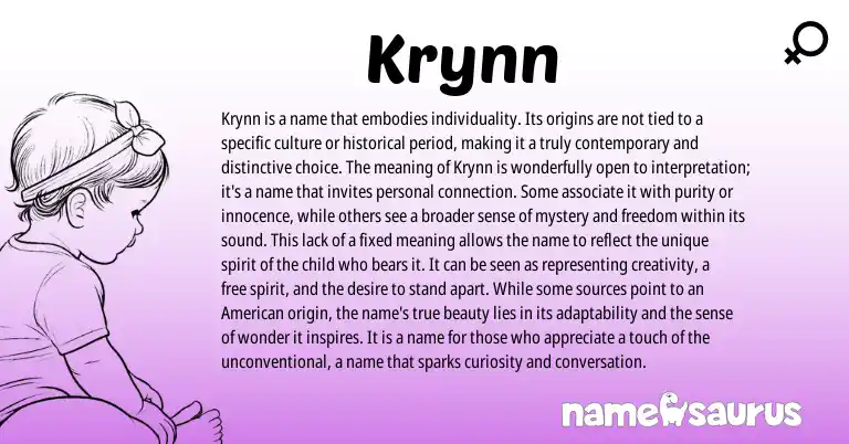 Infographic about Krynn name meaning, Krynn is a name from Other origin(s).