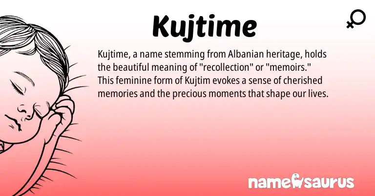 Infographic about Kujtime name meaning, Kujtime is a name from Albanian origin(s).