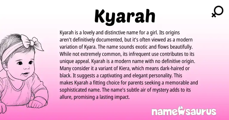 Infographic about Kyarah name meaning, Kyarah is a name from Other origin(s).