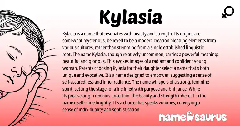 Infographic about Kylasia name meaning, Kylasia is a name from Greek origin(s).