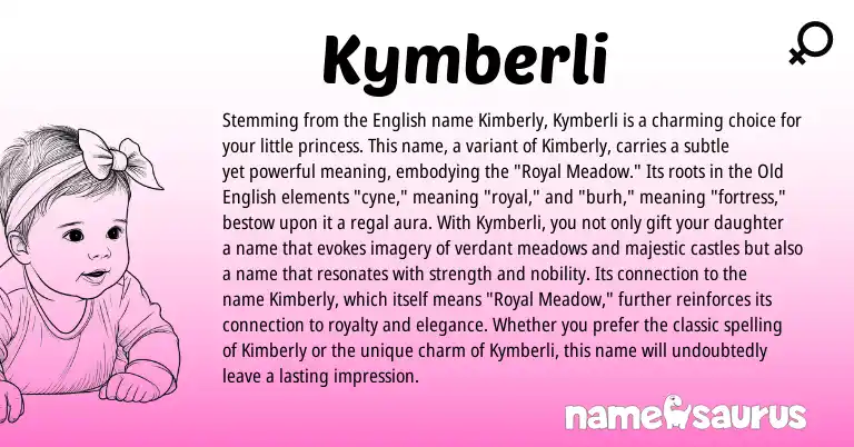 Infographic about Kymberli name meaning, Kymberli is a name from Old English, English origin(s).
