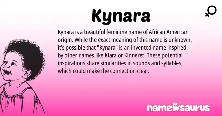 Infographic about Kynara name meaning, Kynara is a name from African American origin(s).