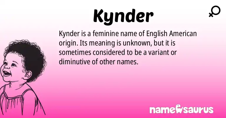 Infographic about Kynder name meaning, Kynder is a name from English (American) origin(s).