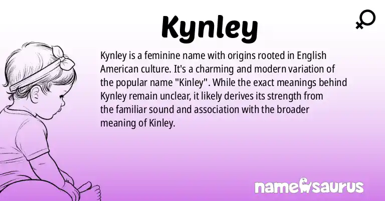 Infographic about Kynley name meaning, Kynley is a name from English (American) origin(s).