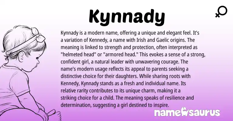 Infographic about Kynnady name meaning, Kynnady is a name from Gaelic, Irish origin(s).