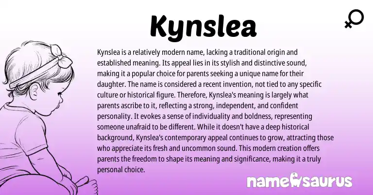 Infographic about Kynslea name meaning, Kynslea is a name from Other origin(s).