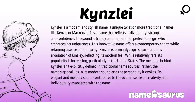 Infographic about Kynzlei name meaning, Kynzlei is a name from Other origin(s).