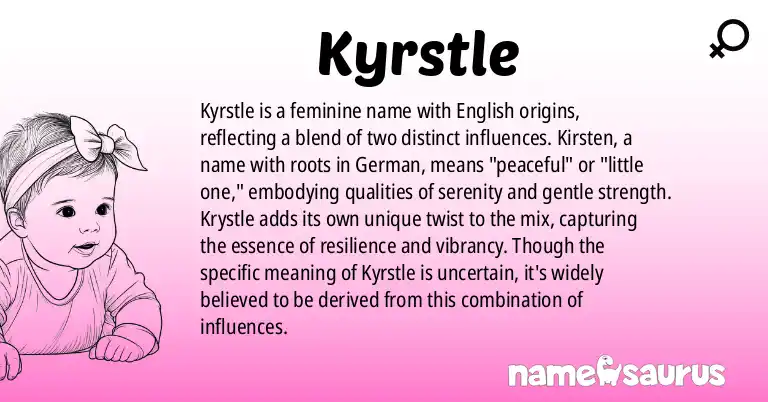 Infographic about Kyrstle name meaning, Kyrstle is a name from English origin(s).