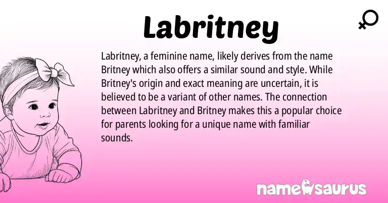 Infographic about Labritney name meaning, Labritney is a name from N/A origin(s).
