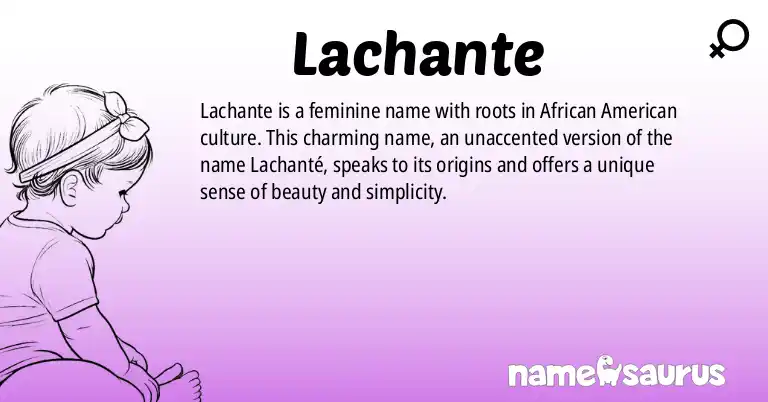 Infographic about Lachante name meaning, Lachante is a name from African American origin(s).