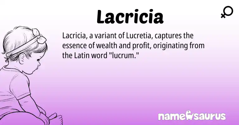 Infographic about Lacricia name meaning, Lacricia is a name from Latin origin(s).
