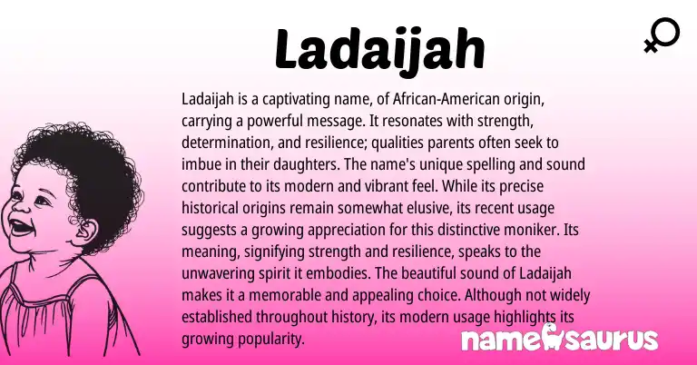 Infographic about Ladaijah name meaning, Ladaijah is a name from Other origin(s).