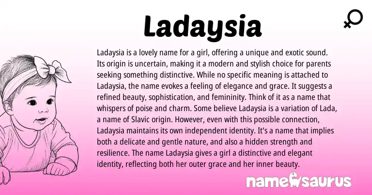 Infographic about Ladaysia name meaning, Ladaysia is a name from Slavic origin(s).