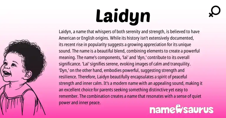 Infographic about Laidyn name meaning, Laidyn is a name from Other origin(s).