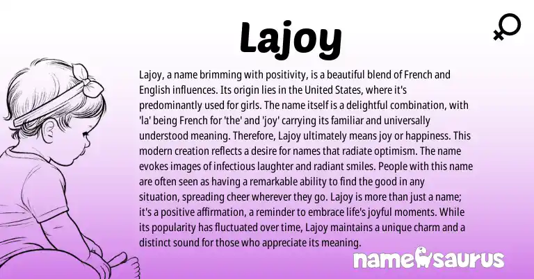 Infographic about Lajoy name meaning, Lajoy is a name from French origin(s).