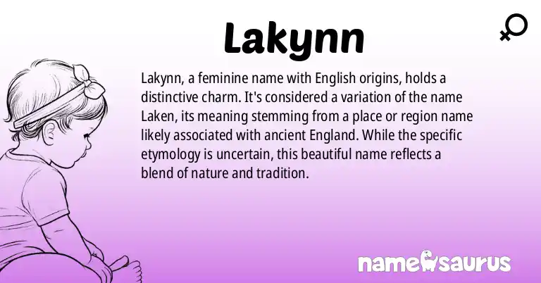 Infographic about Lakynn name meaning, Lakynn is a name from English origin(s).