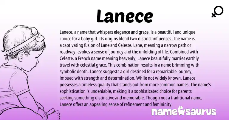 Infographic about Lanece name meaning, Lanece is a name from Other origin(s).