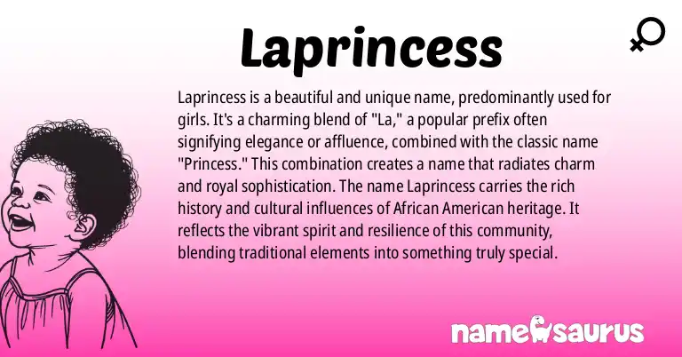 Infographic about Laprincess name meaning, Laprincess is a name from African American origin(s).