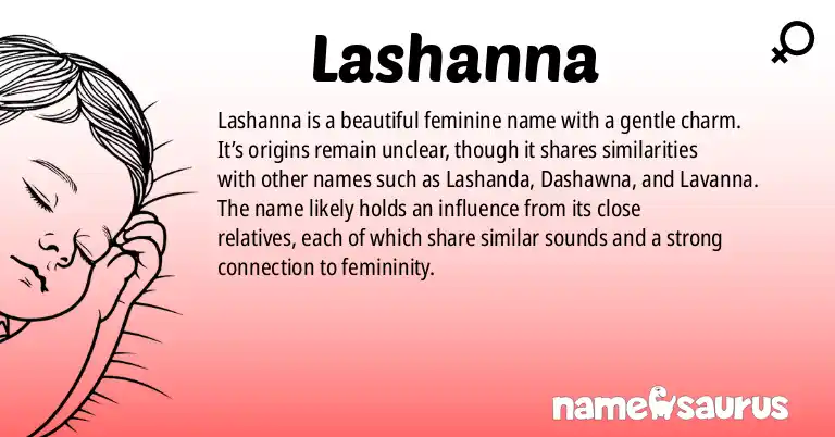 Infographic about Lashanna name meaning, Lashanna is a name from N/A origin(s).